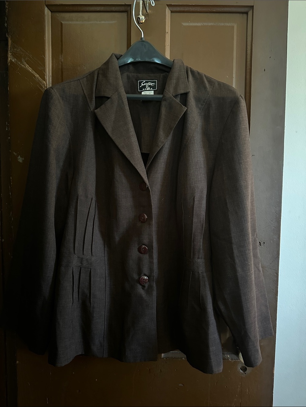 Classic Women's Brown Tailored Blazer by Serocee